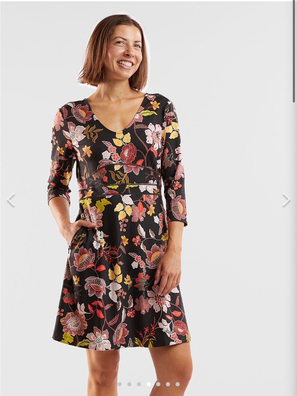 Title Nine Dream 3/4 Sleeve V Neck Dress - Branwen Size XS Outdoors Gorpcore